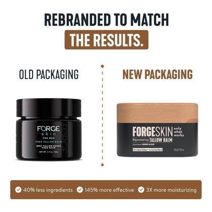 Forge Skin Beef Tallow Balm Moisturizer for Men Skin Care - Face + Body Wrinkle Defense, Hydration Cream - Natural Skincare Lotion (1.7 OZ)